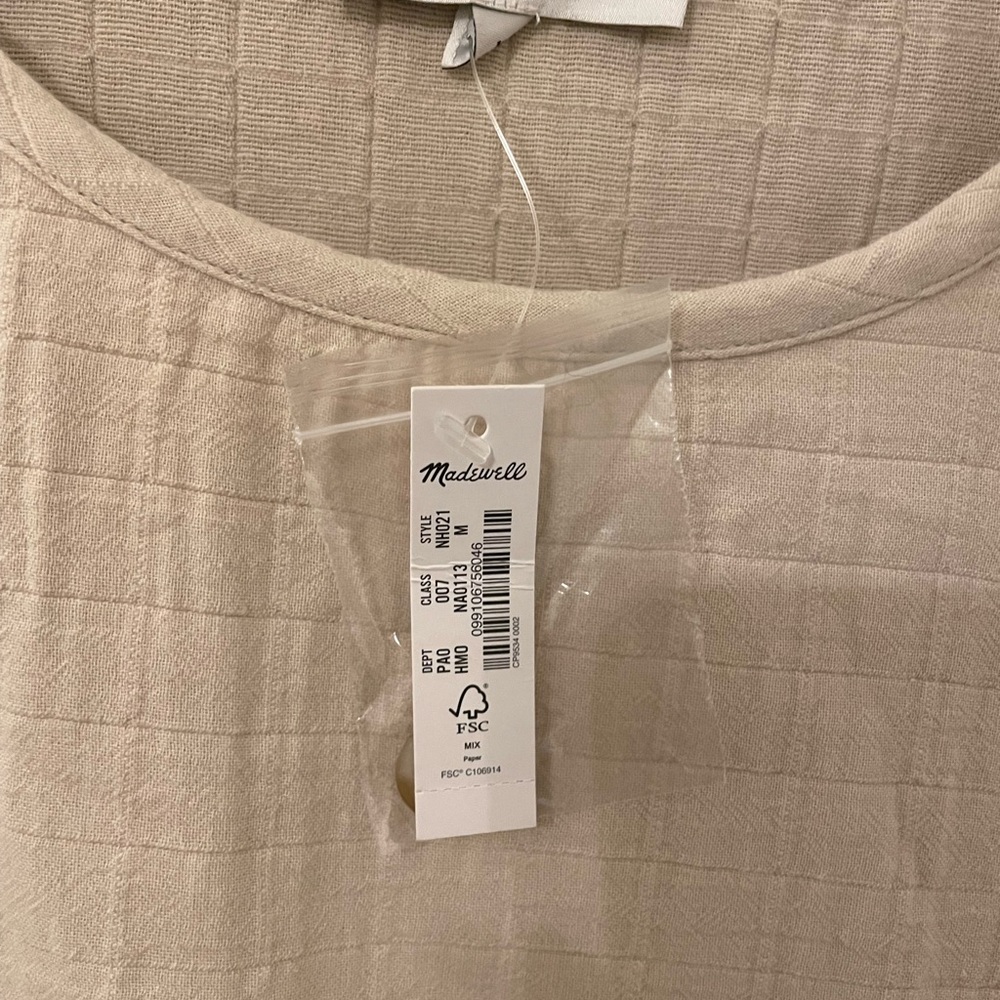 Madewell Beige Textured Blouse